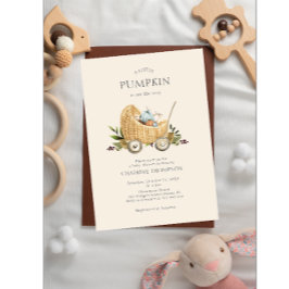 Convite Autumn Chá de fraldas Pumpkin No Caminho Do Convit