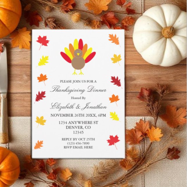 Convite Autumn Deixa a Ação de Graças na Turquia (Criador carregado)