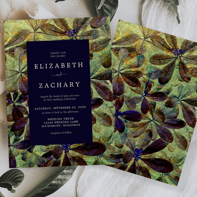 Convite Autumn Deixa Casamento Verde Roxo Amarelo (Criador carregado)