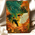 Convite Autumn Embrace Wedding<br><div class="desc">Bem-vindos aos seus convidados para testemunhar o seu amor em flor com o Convite de Casamento de Embriões de outono. O conjunto de convites capta a essência de um romance outono com um caleidoscópio de cores quentes. A frente exibe um fundo verde, profundo e verso adornado com uma cascata de...</div>