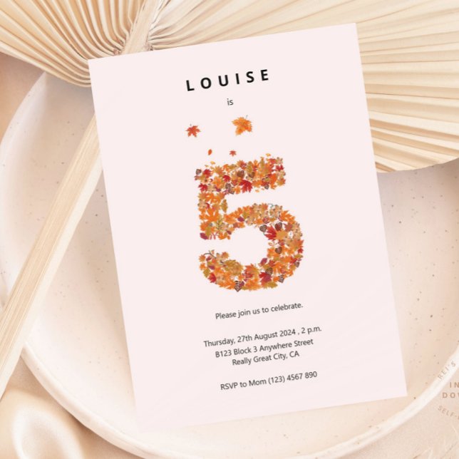 Convite Autumn Fall Floral 5 Aestética de Aniversário (Criador carregado)