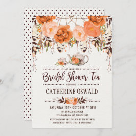 Convite Autumn Fall Floral Boho Bridal Tea Party