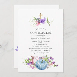 Convite Autumn - Fall Floral Confirmation (Confirmação de 