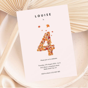 Convite Autumn Fall Floral Garden 4º Aniversário