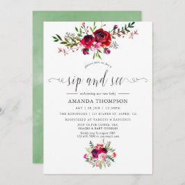 Convite Autumn Fall Floral Sip and See