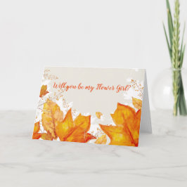Convite Autumn Fall Leaves Flower Girl