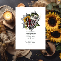 Autumn Fall Rustic Floral Gothic Wedch Código QR