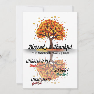 Convite Autumn Fall Tree Happy Thanksgiving Blessed