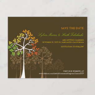 Convite Autumn Fall Trees Woodland Casamento Salvar A Data
