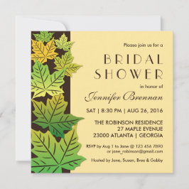 Convite Autumn Falling Maple Leaf Wedle Invitation Cream