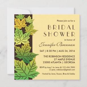 Convite Autumn Falling Maple Leaf Wedle Invitation Cream