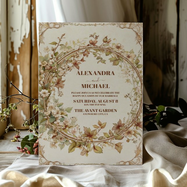 Convite Autumn Feel Elegant Floral Wedding (Criador carregado)