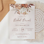 Convite Autumn Floral Boho Fall Foliage Bridal Brunch<br><div class="desc">O estilo moderno da boêmia bridal brunch convites com flores aquarelas e folhas de outono em tons sujos como marrom-ferrugem,  laranja queimada e terracota. Escolha perfeita para casamentos no outono.</div>