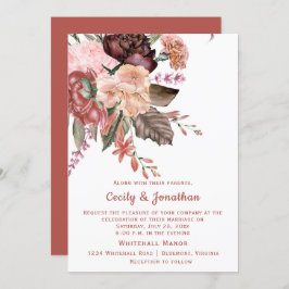 Convite Autumn Floral Buquê Wedding |