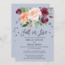Autumn Floral Dusty Blue Cai No Casamento De Amor