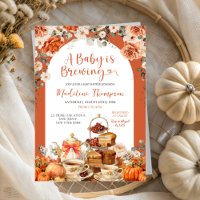 Autumn Floral Pumpkin Tea Party Chá de fraldas