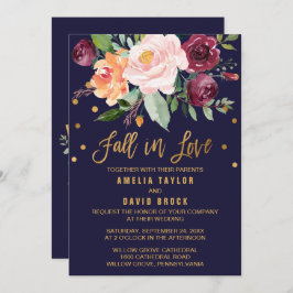 Convite Autumn Floral | Queda No Casamento De Amor