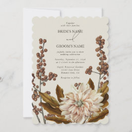 Convite Autumn Floral Terthy Tones Watercolor Casamento ou