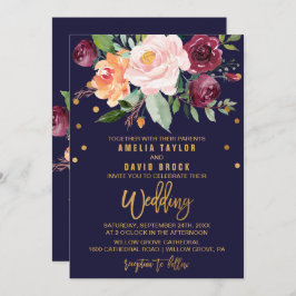 Convite Autumn Floral Wedding