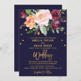 Convite Autumn Floral Wedding