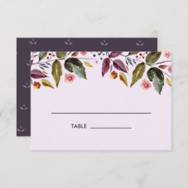 Convite Autumn Flowers Plum Mesa Place Card