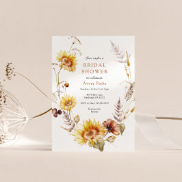 Convite Autumn Foliage Chá de panela de girassol