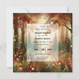 Convite Autumn Glow in the Enchanted Forest Wedding