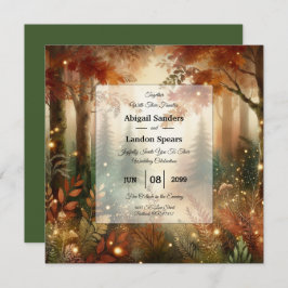 Convite Autumn Glow in the Enchanted Forest Wedding