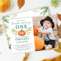 Autumn Greenery Little Pumpkin Foto do primeiro an