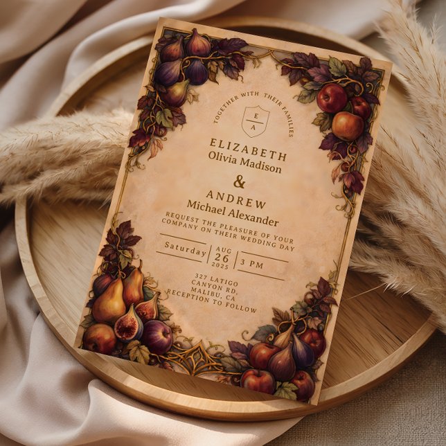 Convite Autumn Harvest Fruit Wedding (Criador carregado)