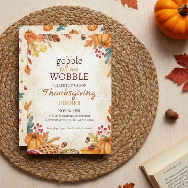 Convite Autumn Harvest Thanksgiving Dinner Invitation (Harvest Thanksgiving Invite)