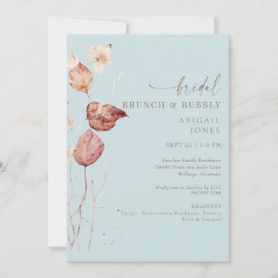 Convite Autumn Icy Blue Bridal Brunch & Bubble