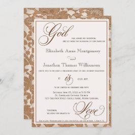 Convite Autumn Lace God is Love Christian Weds