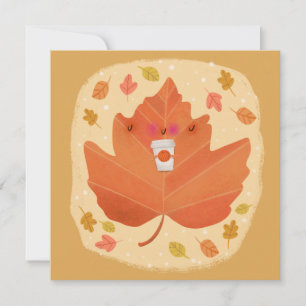 Convite Autumn Leaf Pumpkin Spice Laten Halloween