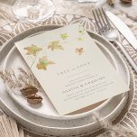 Convite Autumn Leaves Fall Rehearsal Dinner<br><div class="desc">Fall in love with these modern and minimal invitations for autumn rehearsal dinners. Clean,  minimalist design features a soft off-white background graced with watercolor leaves in fall colors. "Fall in Love" appears beneath in grey lettering,  along with your rehearsal dinner details.</div>