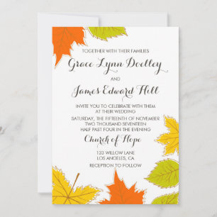 Convite Autumn Leaves Wedding
