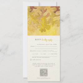 Convite Autumn Oak deixa código QR RSVP de Casamento