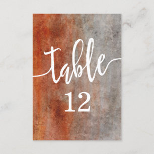 Convite Autumn Orange Watercolor Table Number Seating