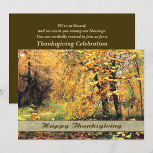Convite Autumn Painting, Ação de Graças