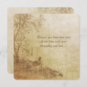 Convite Autumn Pheasant Wedding Vow Renewal