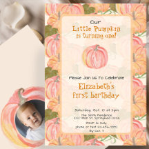 Autumn Pumpkin Primeiro Aniversário Foto Personali
