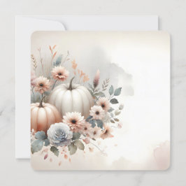 Convite Autumn Pumpkins and Florals Fall Background