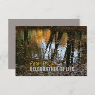 Convite Autumn Refletions Celebration of Life Invitation