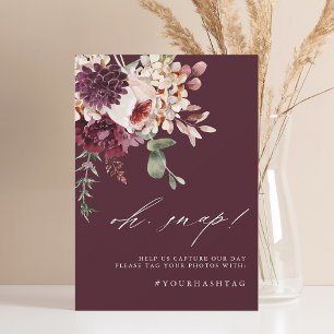 Convite Autumn Romance Floral Burgundy Sinal
