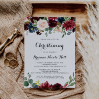 Autumn Rustic Burgundy Calliction Christening