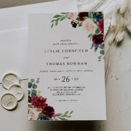 Convite Autumn Rustic Dazzling Burgundy