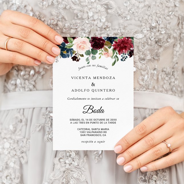 Convite Autumn Rustic Dazzling Burgundy (Criador carregado)