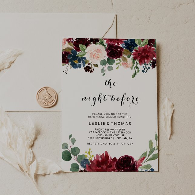 Convite Autumn Rustic Dazzling Burgundy Antes (Criador carregado)