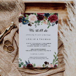 Convite Autumn Rustic Dazzling Burgundy Vow Renewal