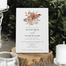 Convite Autumn Rustic Floral, Casamento